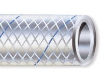 Manguera de PVC reforzada blanca (tira azul)